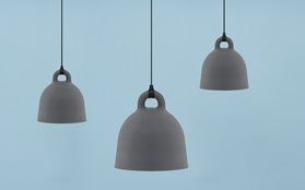 Bell Lamp Grey on Blue